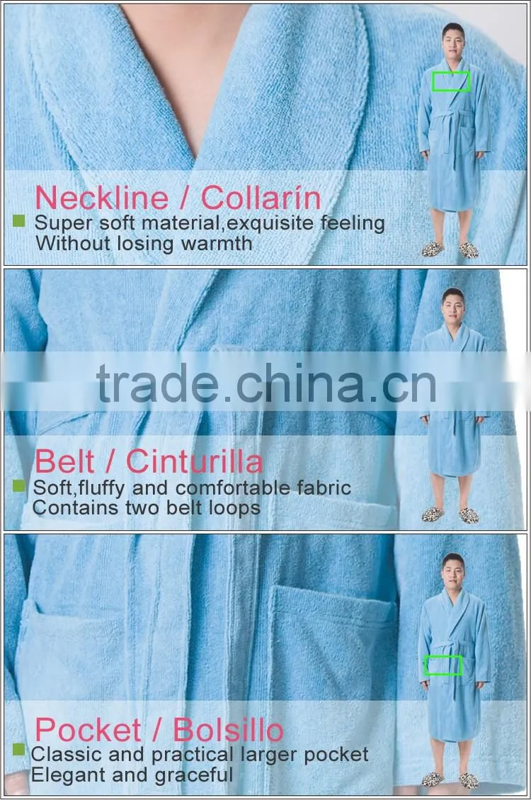 Mens luxury cotton terry bathrobe