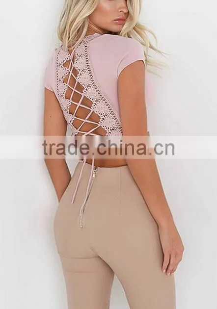 Runwaylover 117 Sexy Deep V-Neck Ladies 2017 Fashion Hollow Out Crop tops