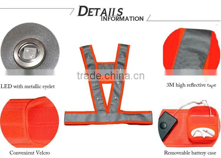 Waterproof reflective Flashing yellow safety vest with pockets