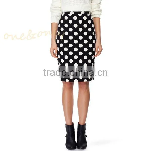 Hot sale pencil polka dot skirt