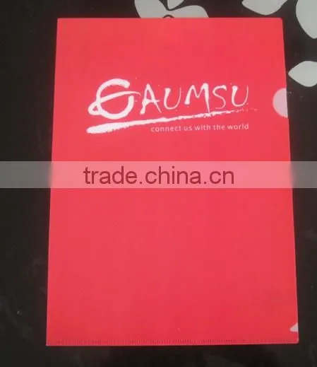 customized printing L shape plastic file folder
