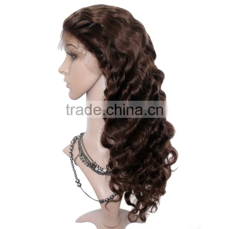 10 -24 inch 4# Body Wave Virgin Brazilian Hair Half Lace Front Wig
