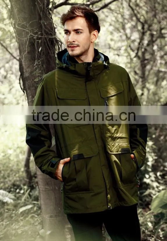 waterproof men hardwear jacket with lined fleece jacket