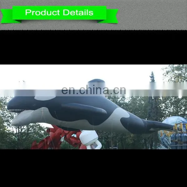 large Inflatable Killer whale growing sea animal for exhibition