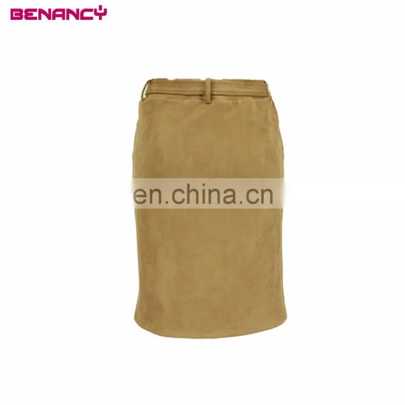 American Apparel Ladies Suede Pencil Bodycon Knee length Skirt