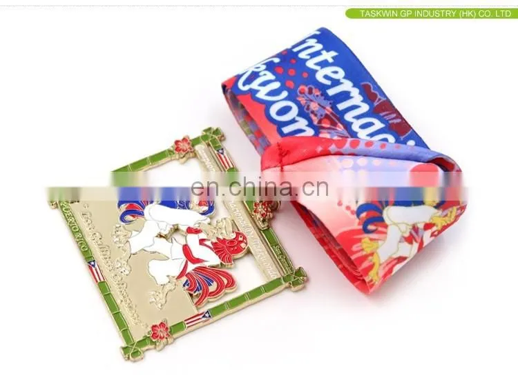 custom square taekwondo world cup sports metal medal