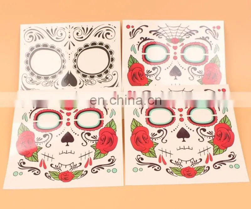 Halloween Decoration Costume face tattoo sticker for Horror Cosplay Halloween Party
