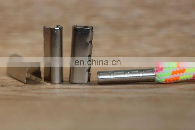 metal crimp for belt/ metal cord end for shoelace/ metal shoelace tips for belt