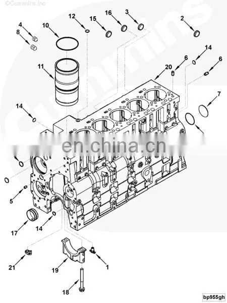 Motorcycle engine parts 3921669 cylinder block kits for 6CT8.3