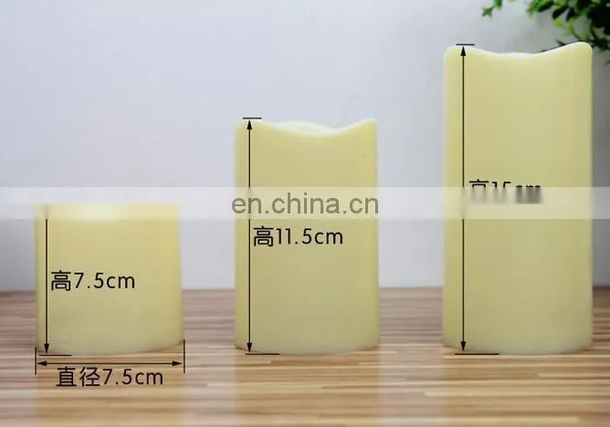 ABS material factory offered remote control Battery Operated Tea Lights Led Flameless pillar Candle