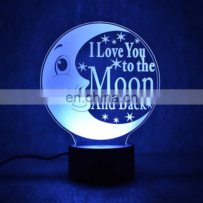 Customized design 3D optical illusion visual lamp desk table lamp for christmas gifts