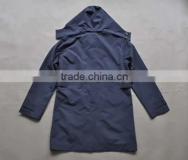 Garment factory polyester men trench coat long