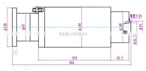 BT 30 5.5KW spindle ATC motor with key ways for cnc spindle for milling