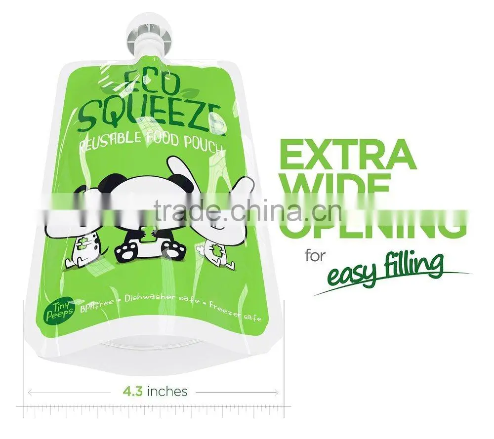 china made plastic foil laminated reusable bag with snout for baby food