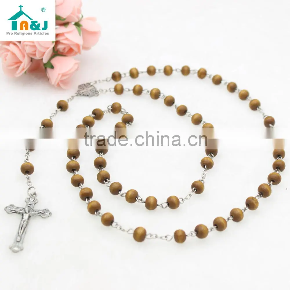 Alibaba Trade Assurance Supplier wooden beads jesus rosary Custom lovely