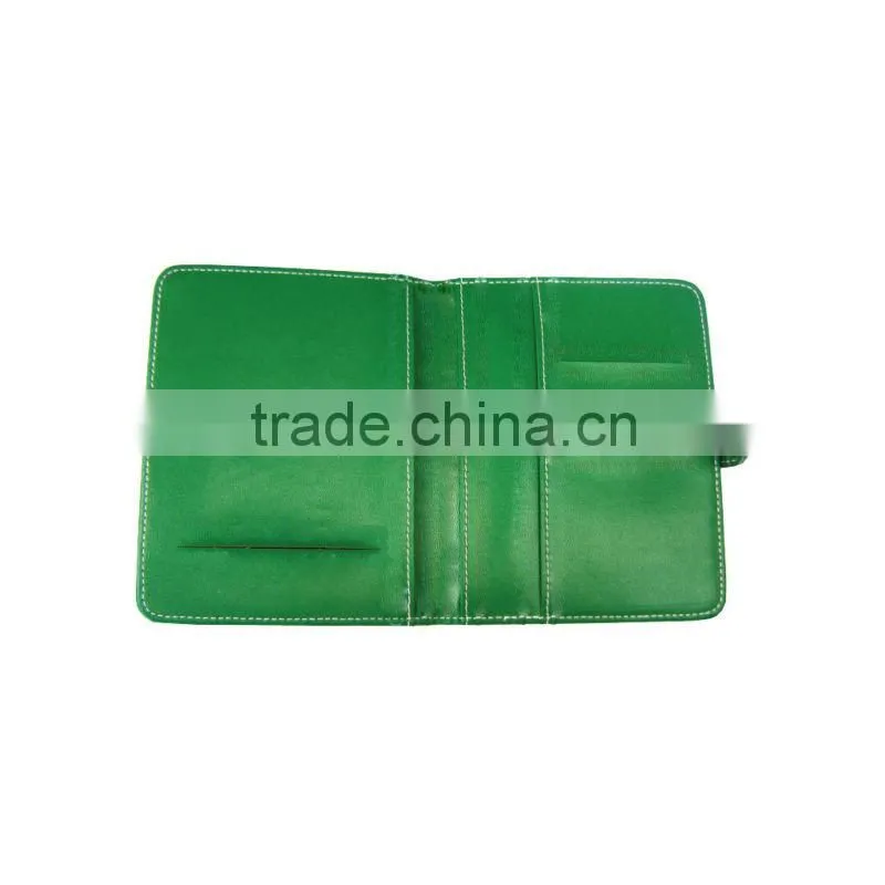 PU green note book card holder leather pocket business card cardboard business card holder