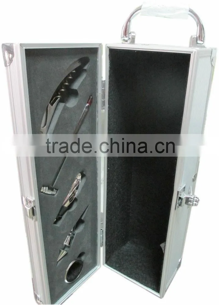 professional aluminum profile portable wine bottle carrying case with lock