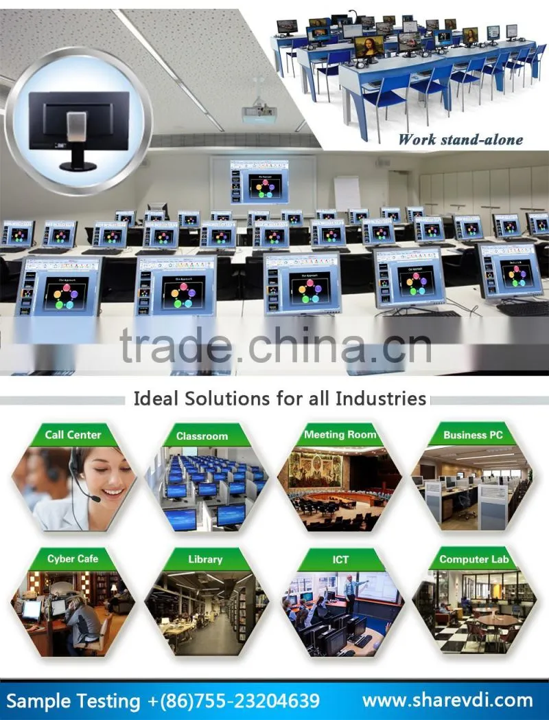 office computer terminal X5 multiple-user quad core 1.6Ghz 1G RAM 8G Flash support USB redirection