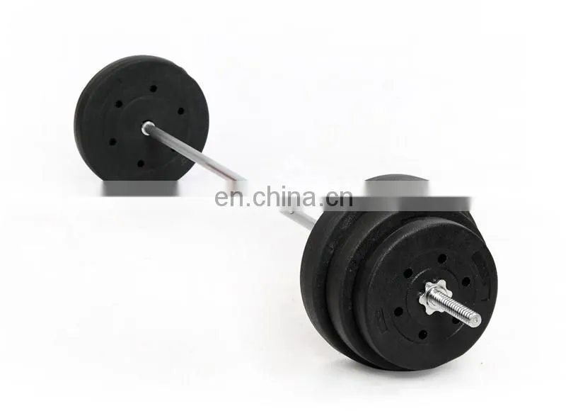 Low Price wholesale high quality cast iron plate chrome plated bar set adjustable gym barbell