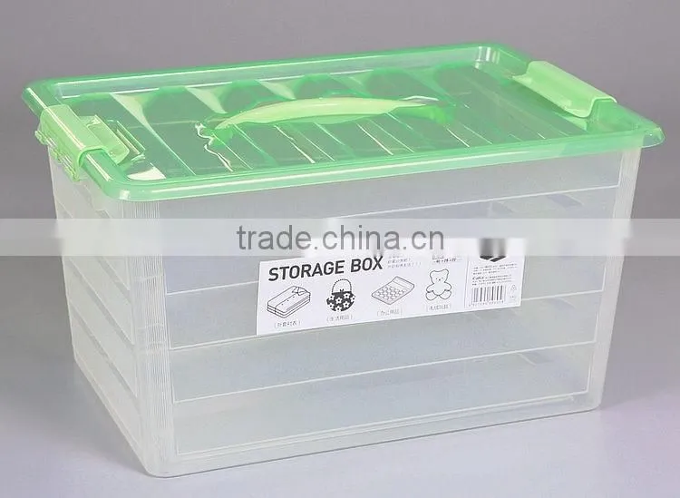 Large Thick Transparent Plastic Storage Box with Handle