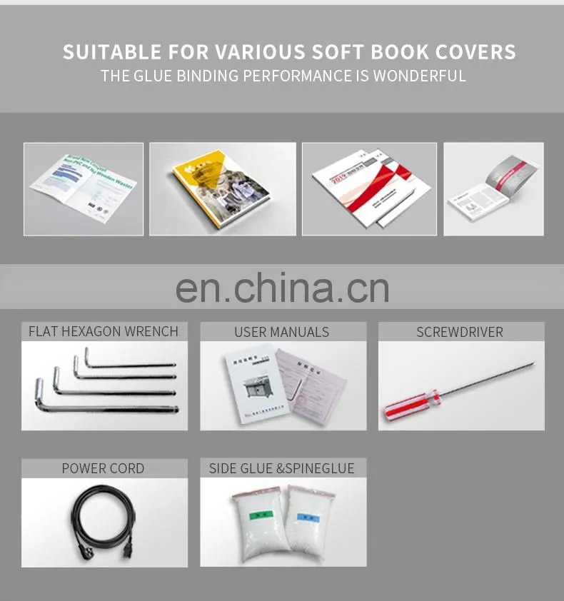 high quality notebook glue binding machine heavy duty industrial hot glue book binder binding machine