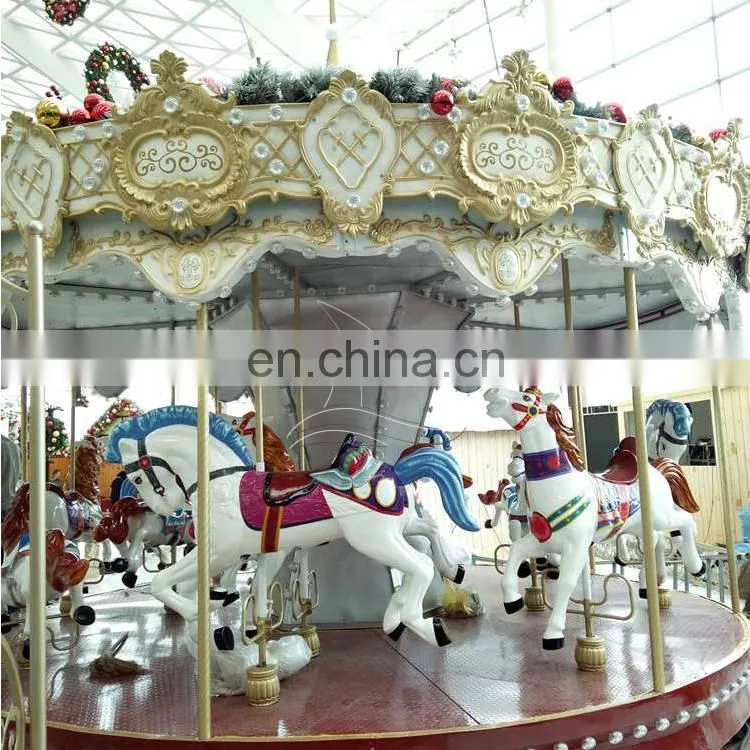 Fairground equipment christmas playground carousel kids and adult merry go round horse for sale