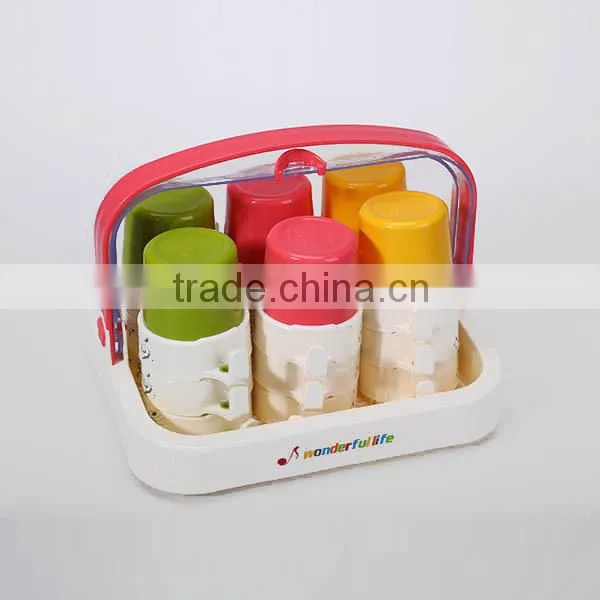 Natural tree design plastic cup hanger rack with 8 cups set