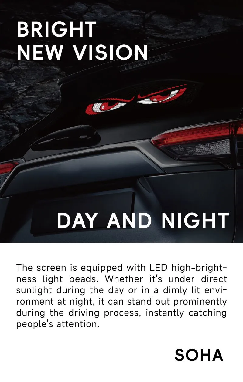 K18 Factory Wholesale New Condition APP Controlled RGB OLED Flexible Display Sign Board for Cars 1-Year Other Car Light
