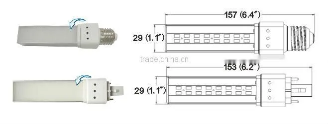 2pin pl 9W led Tube g24 light bulb G24 downlight plug