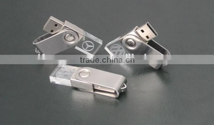 LED red green blue white light USB flash driver crystal usb flash driver