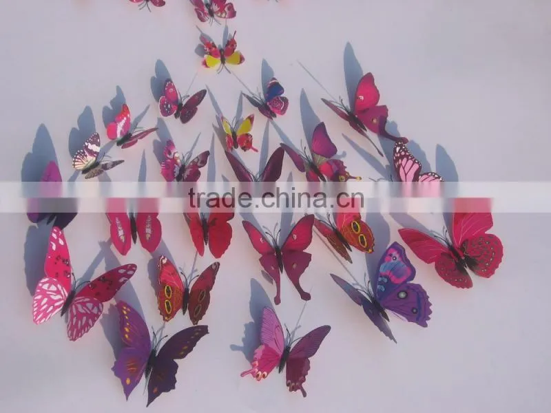 ALFOREVER 12 pcs butterlies per bag one layer colorful hot sale butterflies