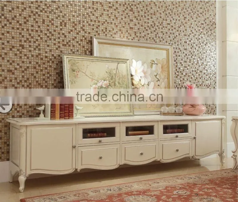 Fench style classic living room furniture wood Tv cabinet