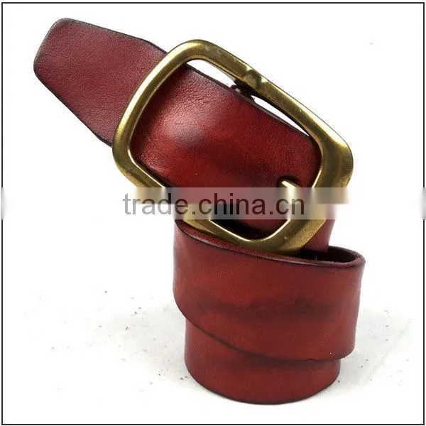 Genuine leather men's fashion belt with designer belt buckles
