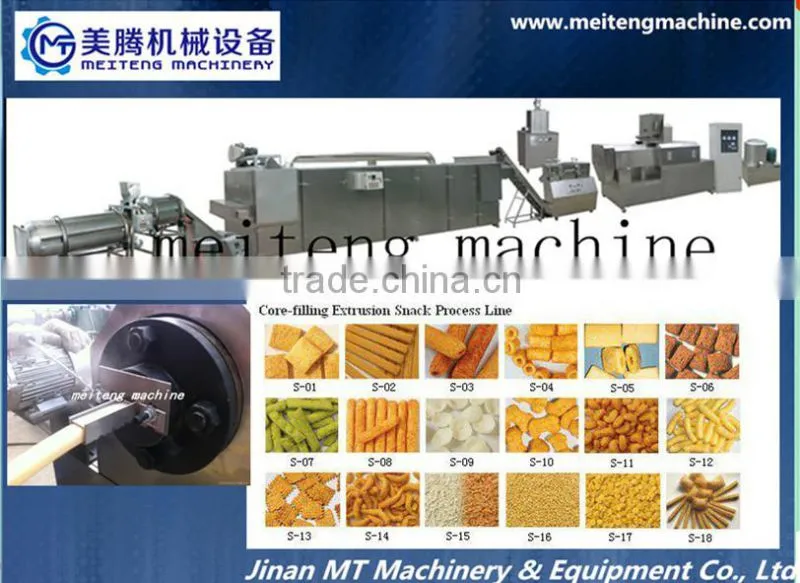 Automatic core filling snack food processing line/filling core snack processing line