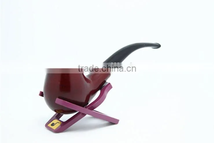 Classic Wooden Smoking Tobacco Pipe with Pouch and stand Red wooden smoking Pipe
