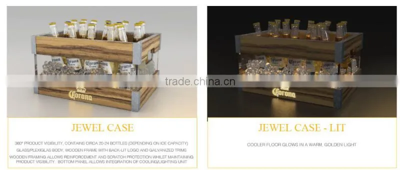 2015 wooden ice bucket ice bucket LED ice bucket logo printing