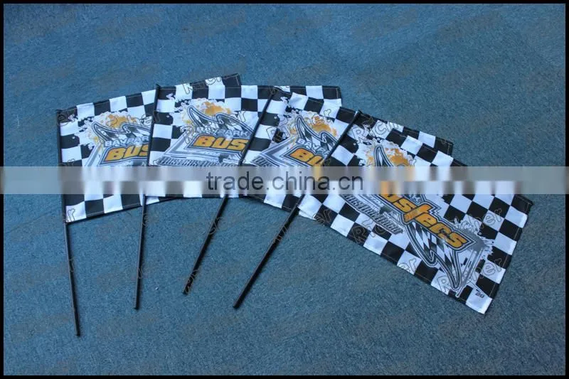 Sports hand waving flag and banners