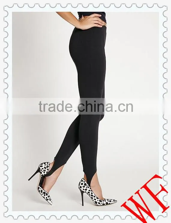 2014 wholesale black colors ladies leggings custom sexy stylish stirrup leggings for women