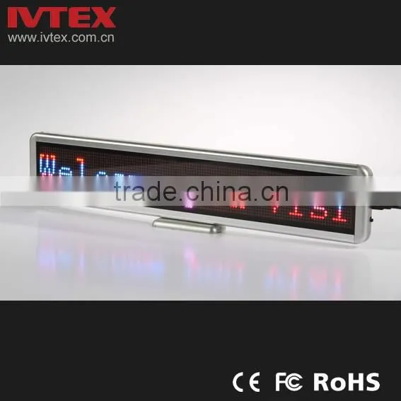 Digital Green Rechargeable Battery Backup Mini LED Display / digital name badge / LED name card