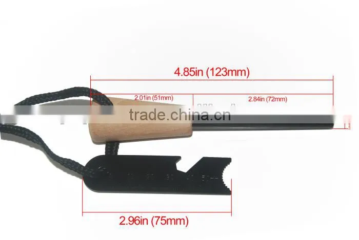 2014 New camping Survival Wood Fire Starter Survival wooden Flint