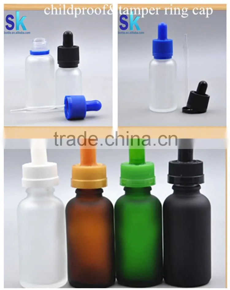 amber glass bottle with tube 20ml glass e liquid bottle and glass sharp dripper childproof cap