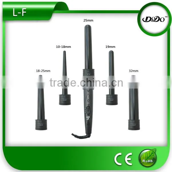 ceramic coating interchaeable hair culing iron with magnet gift box and free gloves