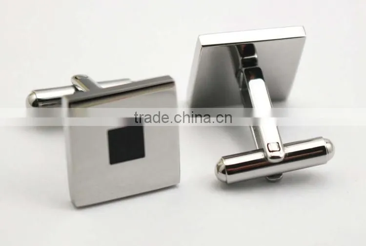 Blank Stainless Steel Rectangle Plain Silver Cufflinks For Men and Women