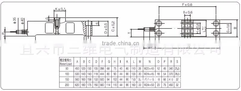 Alloy steel stainlessdouble ended shear beam load cell sensor(QSE-C)