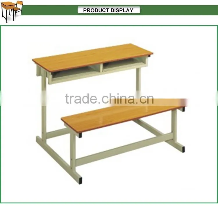 Cheap Double Desk Chair, Strong School Table With Chair, Metal Frame School Furniture