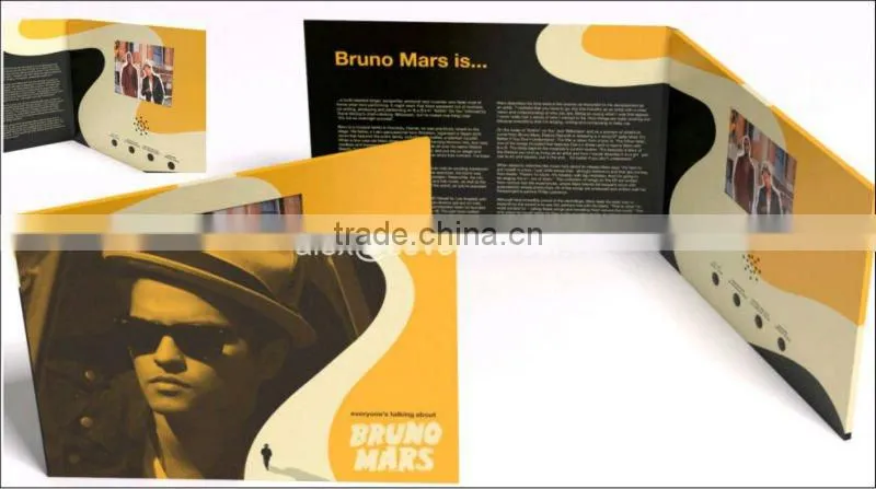 7' wedding video greeting card/chrismas video brochure card/video booklet for celebration