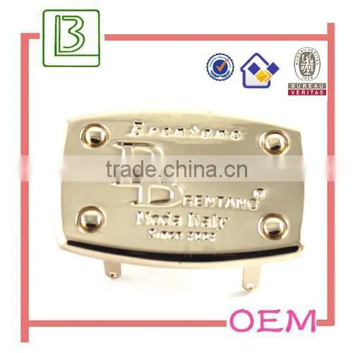 custom metal logo plate for handbags