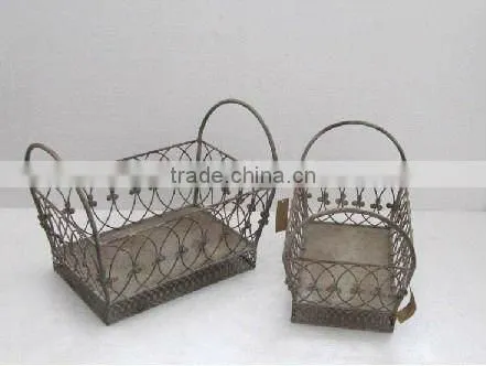 110564MJ Metal wire basket & iron flower basket plant basket