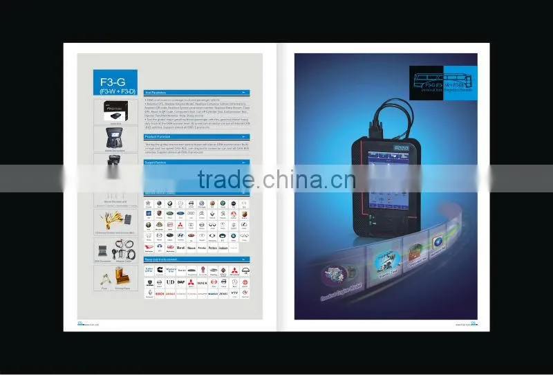 F3-G original multi-language Auto Diagnostic tools for heavy duty trucks, light commercial cars