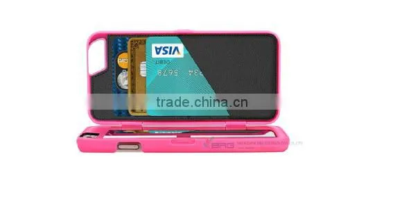Colorful Matte Hard Case for iPhone 6 With pu Credit Card Slots, Accessary Mirror Case for iPhone 6 4.7"